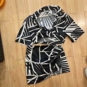 Zara Zebra asymmetrical skirt and top set